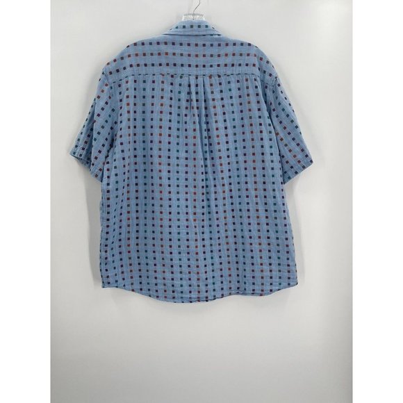 carbon 2 cobalt Mens Button Shirt Size XL 100% Cotton Short Sleeve - Picture 2 of 3